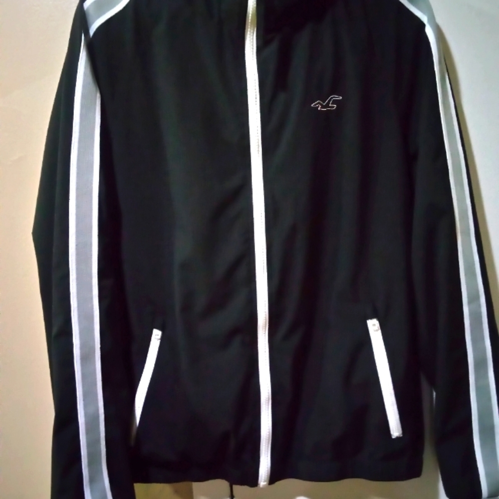 Men's Hollister jacket. Dark blue and white. Size small.